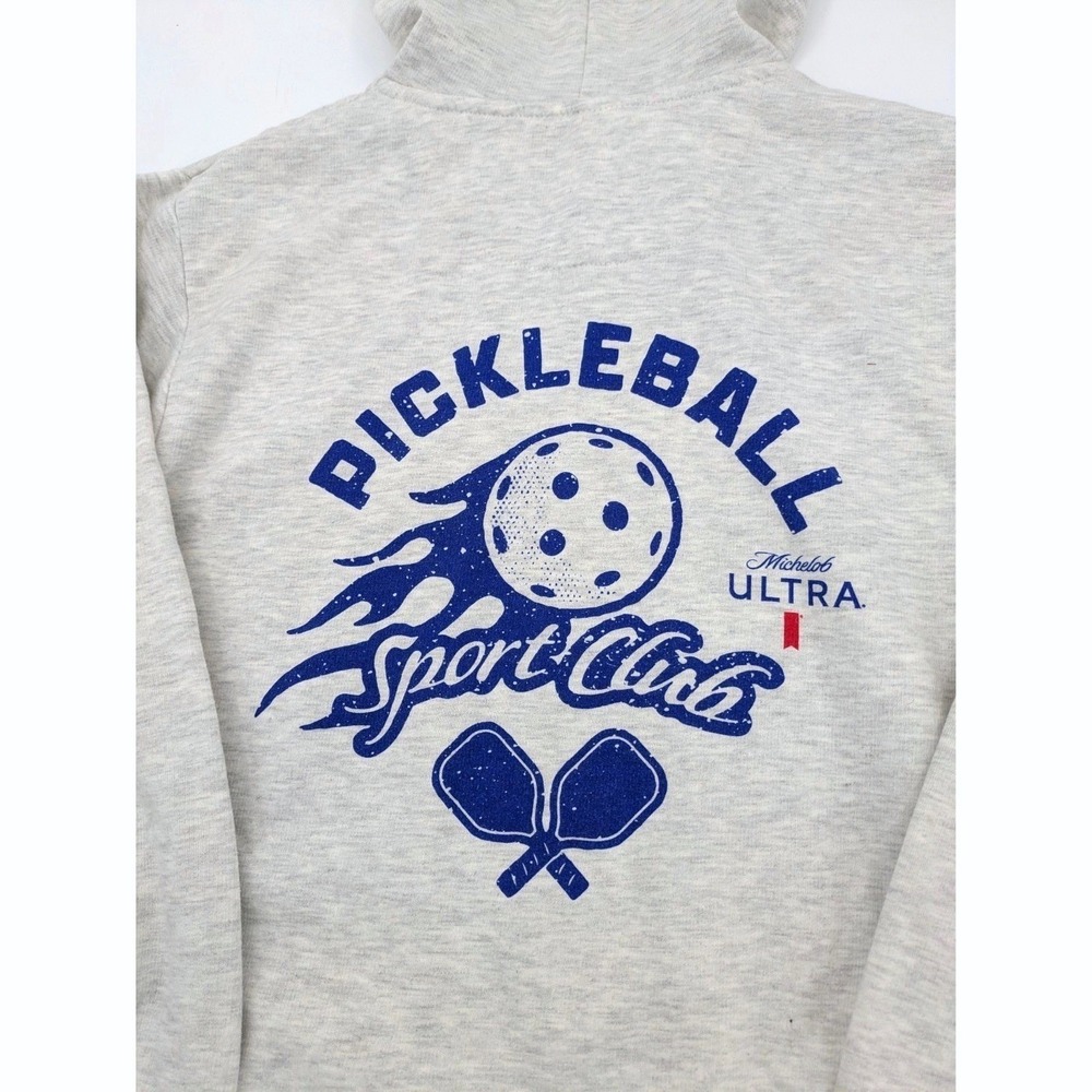 Michelob Ultra Pickleball Sport Club Hoodie Mens Medium‎ Gray Brew City Graphic